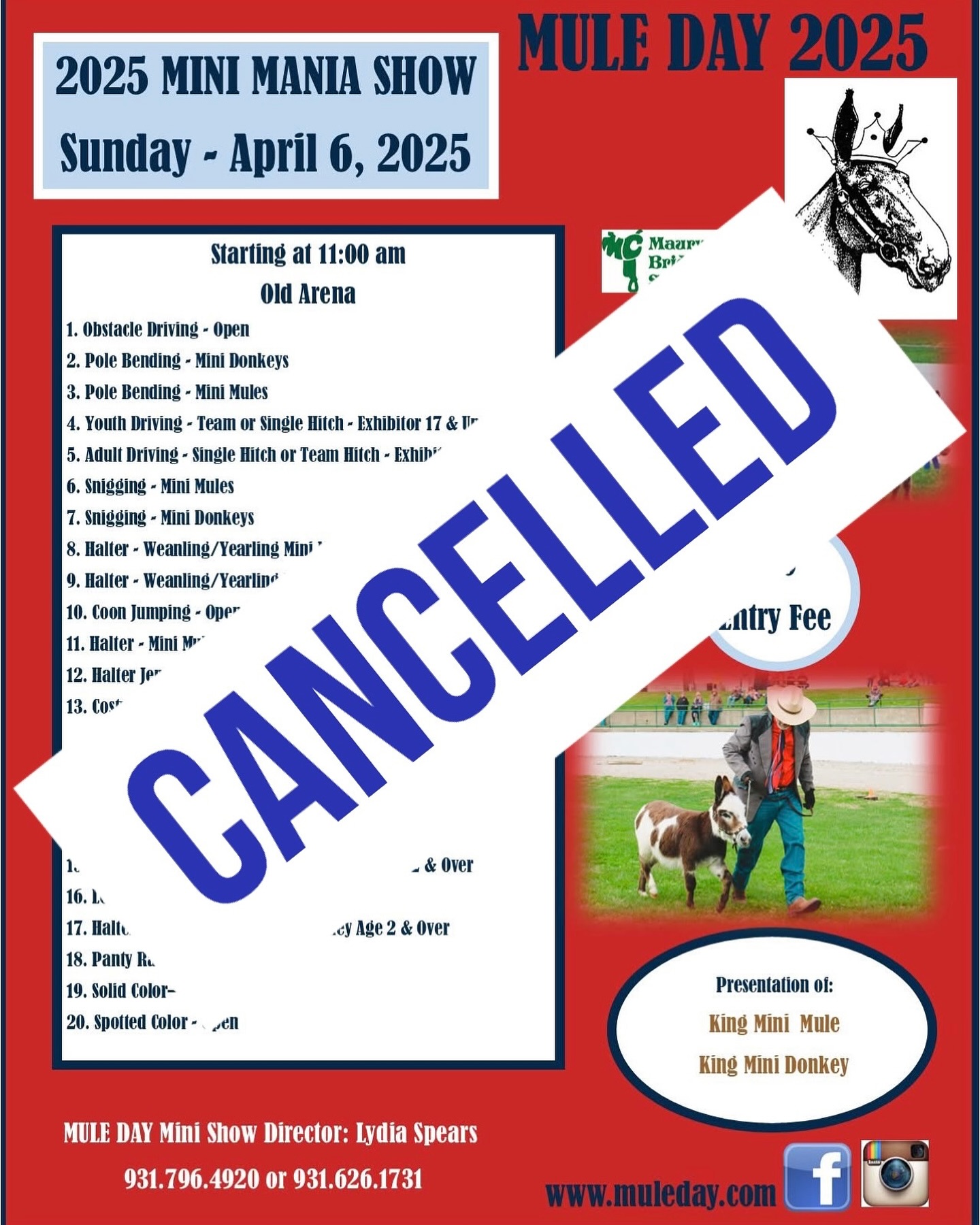 Mule - The 2025 Mini Mule Show for tomorrow has been cancelled due to ...