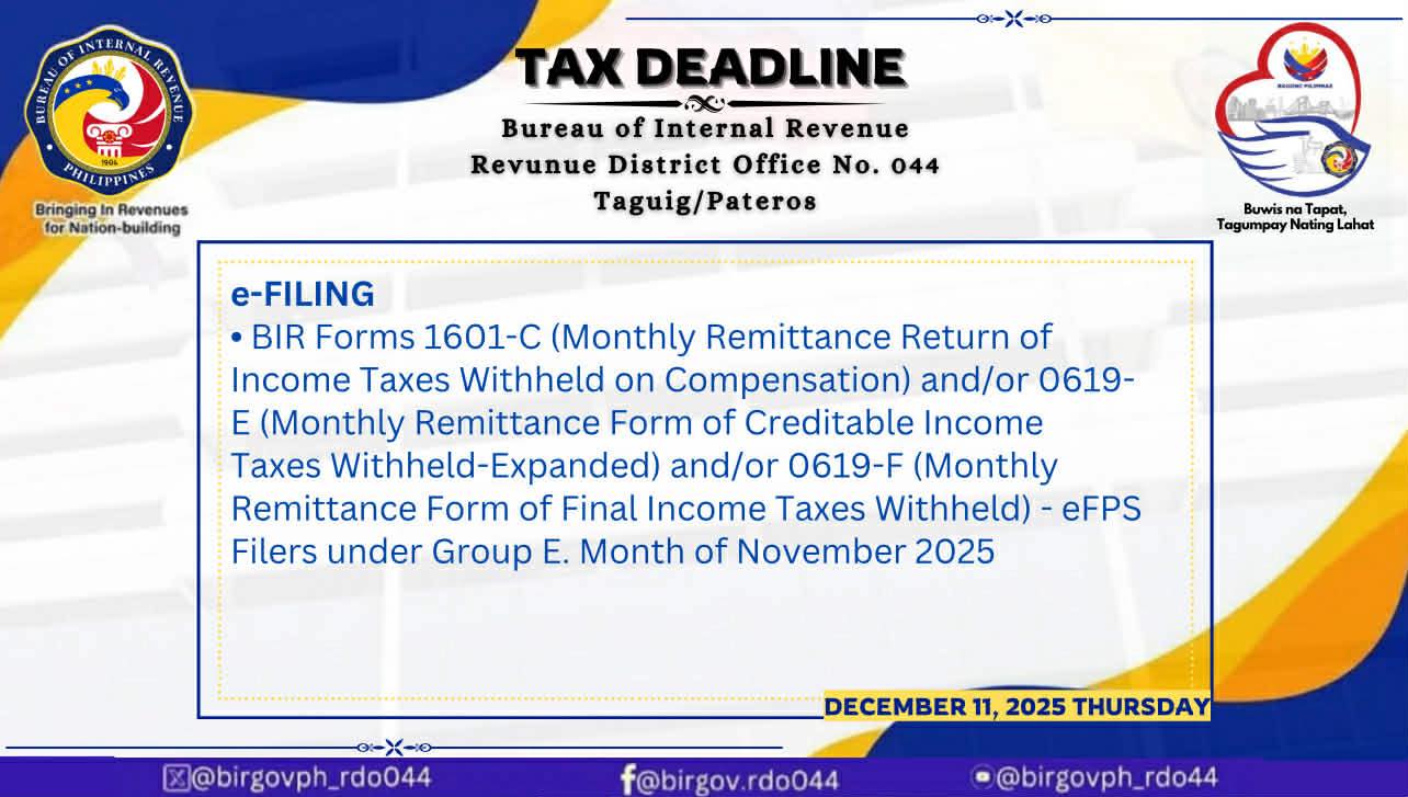 BIR Revenue District Office 044 - Taguig/Pateros | Taguig