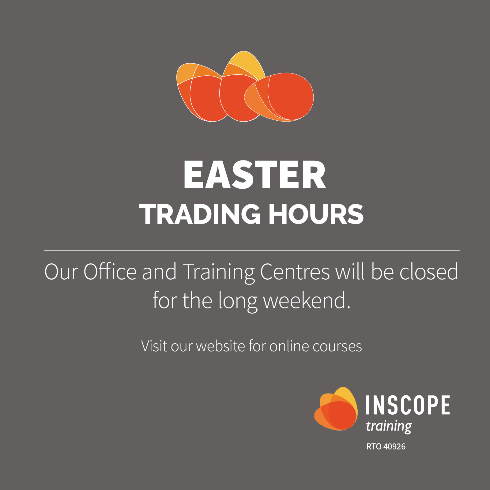 Upskill over the Easter... - Inscope Training - RTO 40926 | Facebook