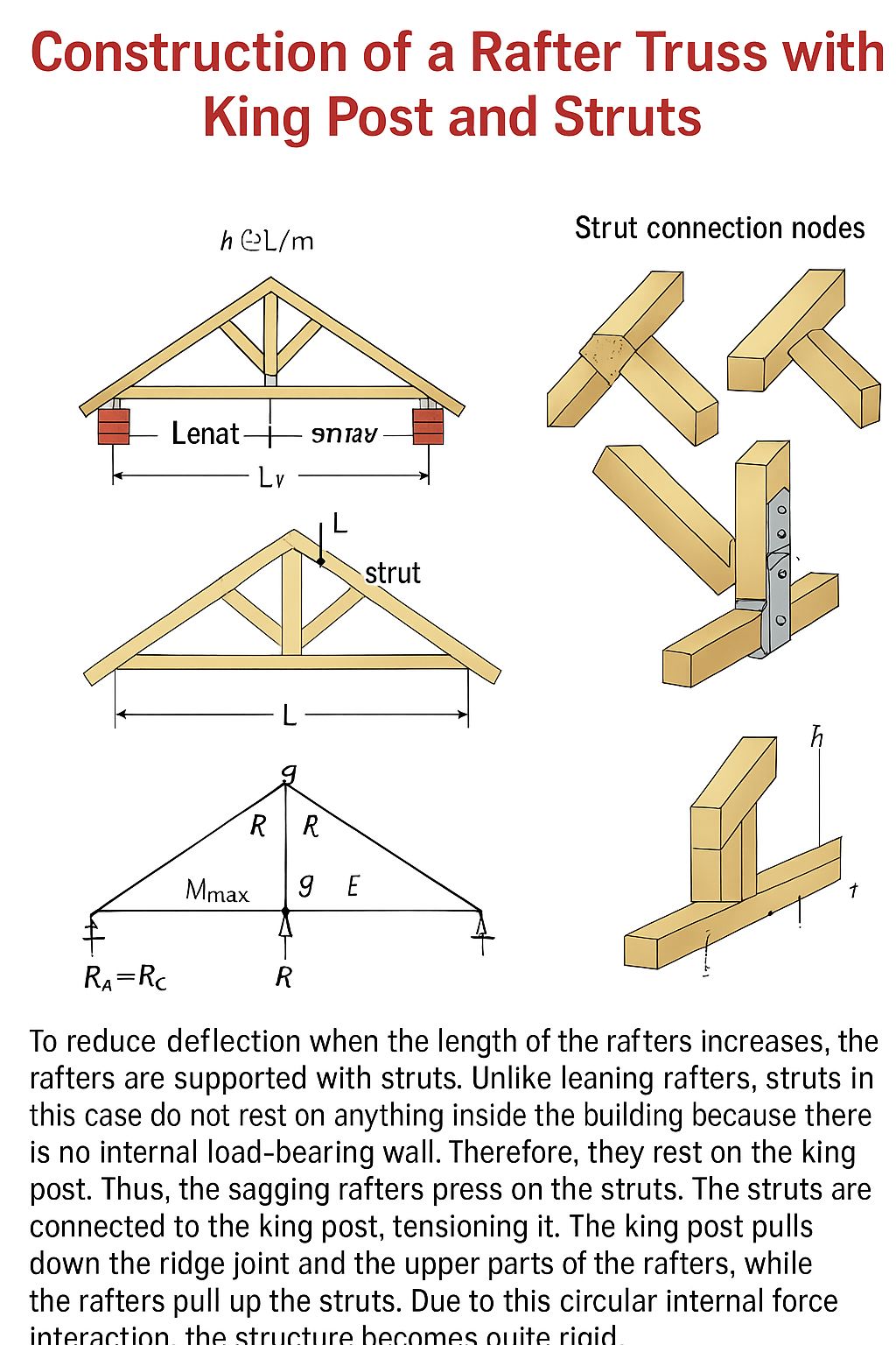 Civil - Construction Of A Rafter Truss With King Post And Struts # ...