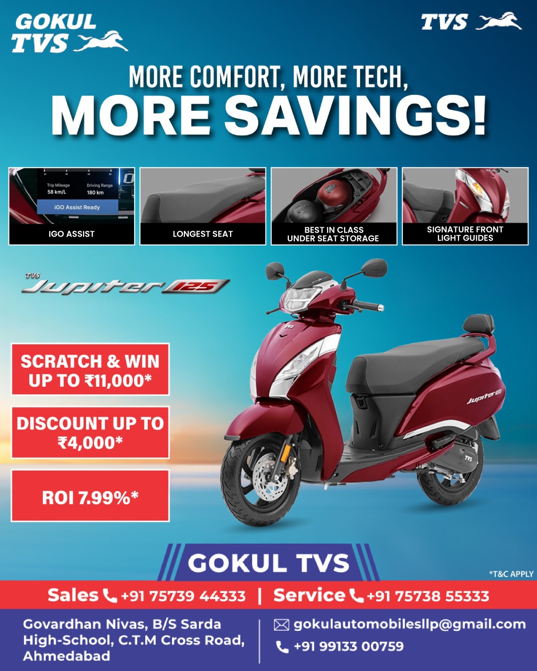 センス More space, more style, and more savings – the TVS Jupiter 125 is