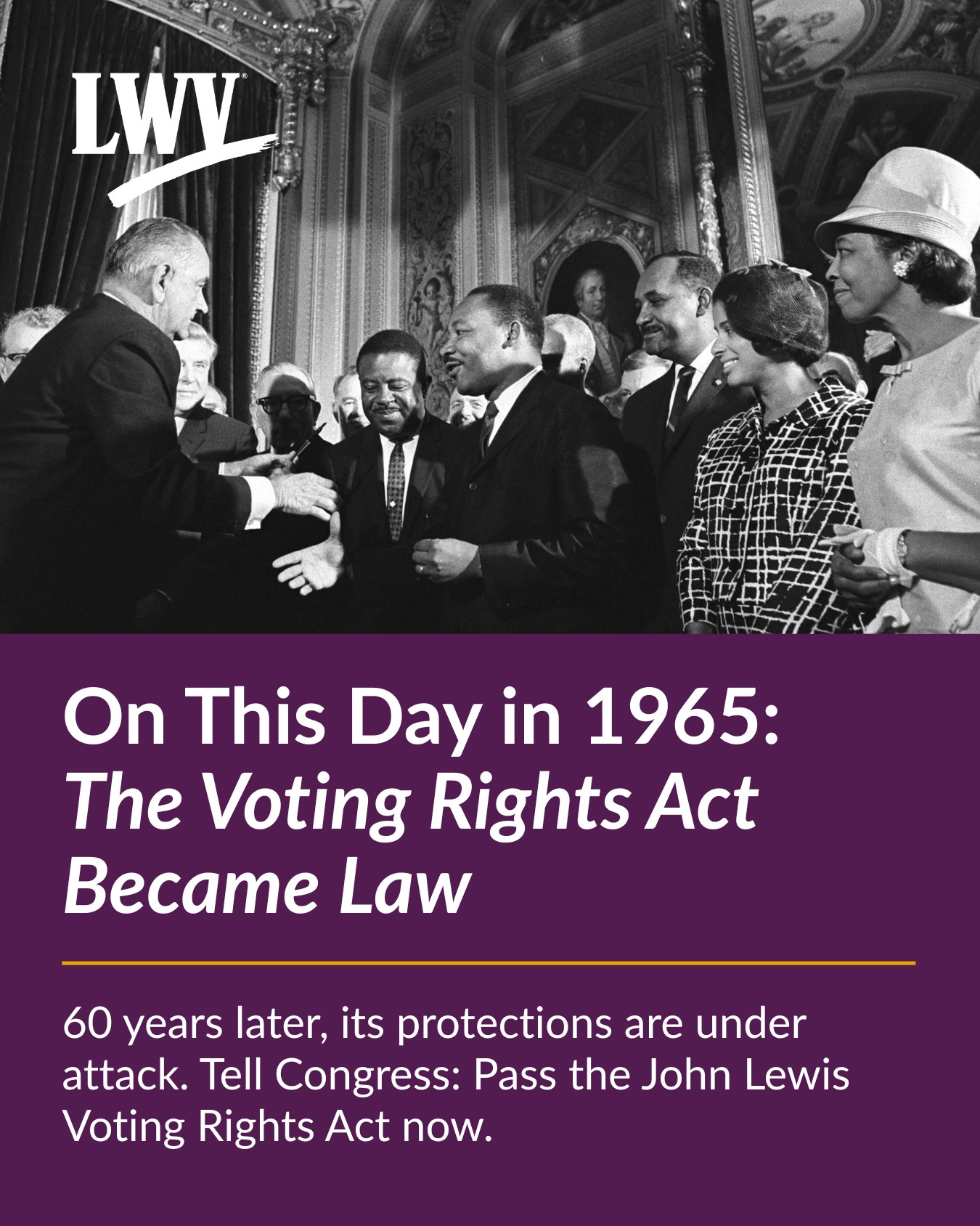 League - Sixty years ago today, the Voting Rights Act became law – a ...