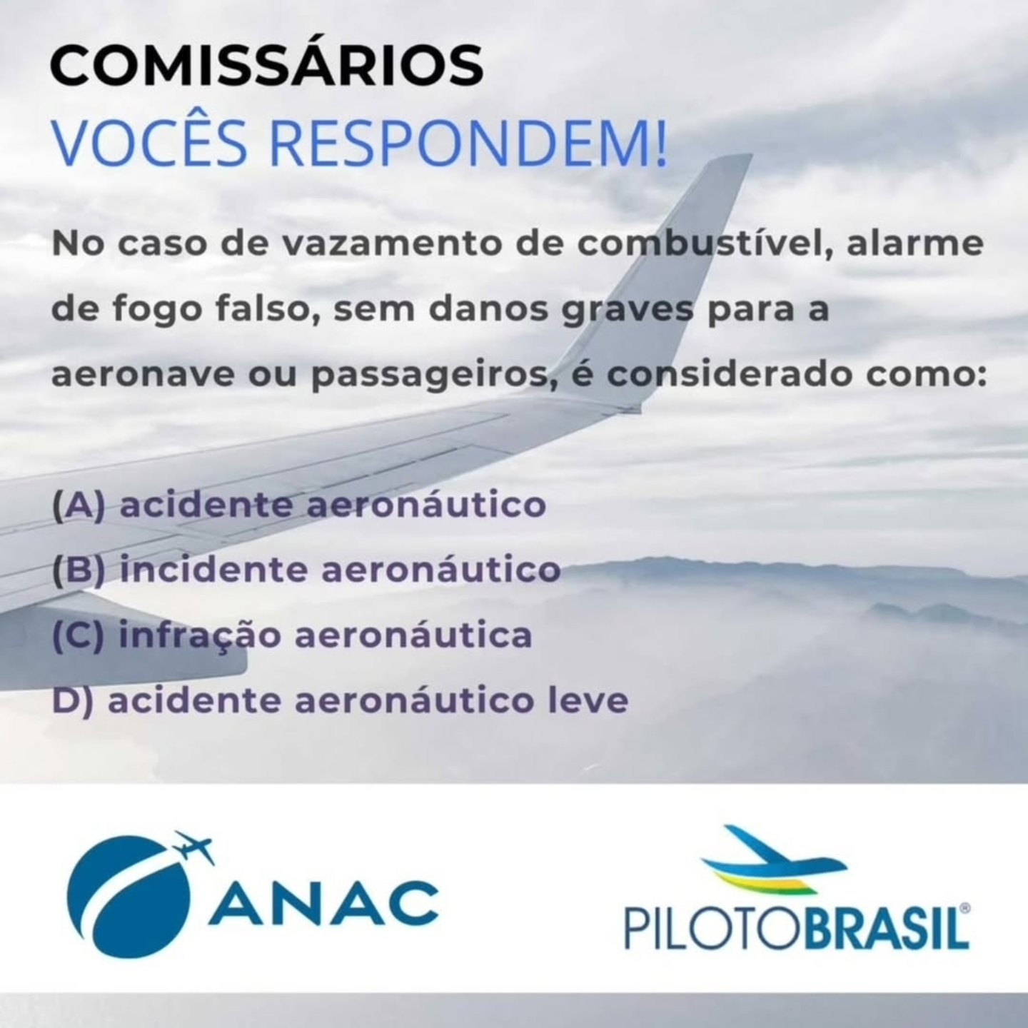 Piloto - COMISSÁRIOS Qual alternativa?! Respondam na Enquete! . . . . # ...