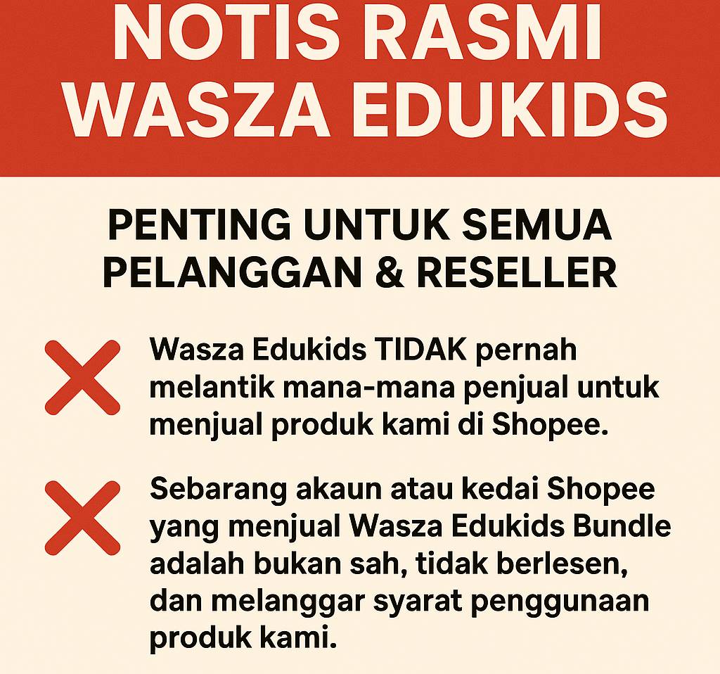 Wasza EduKids - NOTIS RASMI WASZA EDUKIDS 📢 Penting Untuk... | Facebook