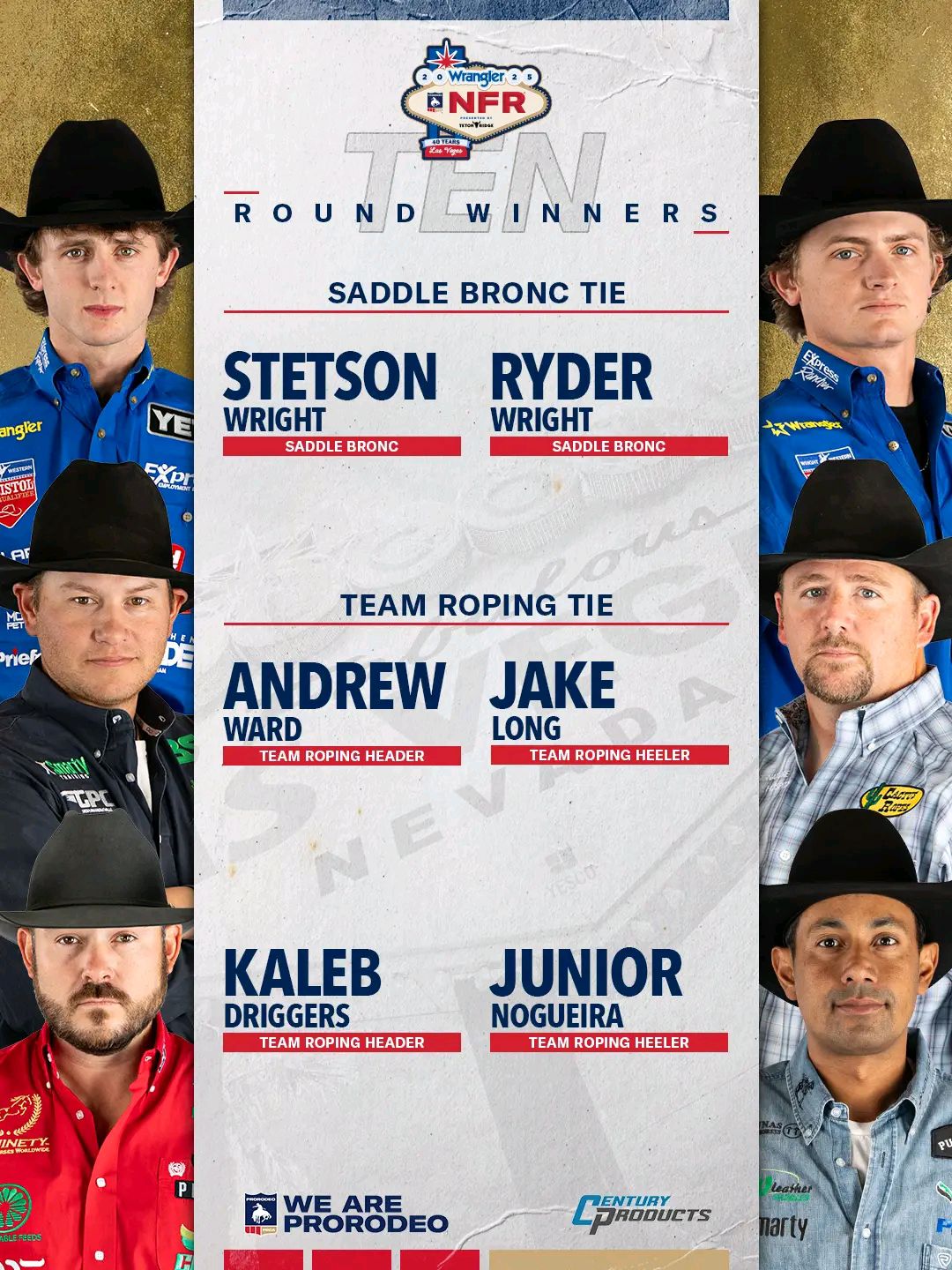 Round 10 winners from... - NFR - National Finals Rodeo 2026 | Facebook