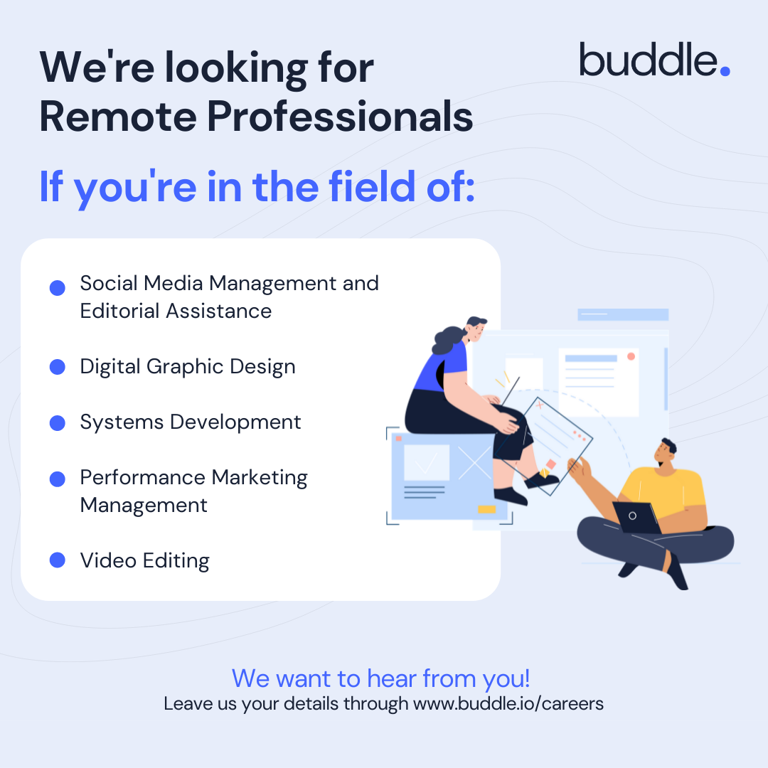 Buddle - 📣WORK WITH US! Buddle is looking for new faces!... | Facebook