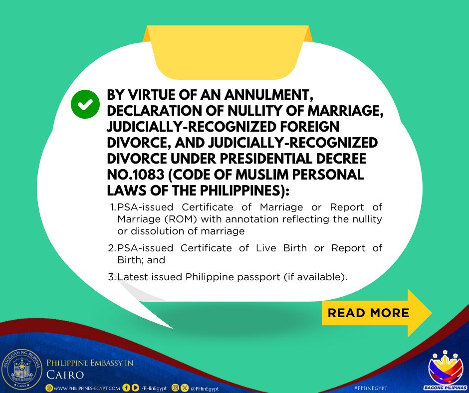 𝐖𝐇𝐄𝐍 𝐀𝐍𝐃 𝐇𝐎𝐖 𝐂𝐀𝐍 𝐈 𝐆𝐄𝐓 𝐀... - Philippine Embassy in Egypt | Facebook