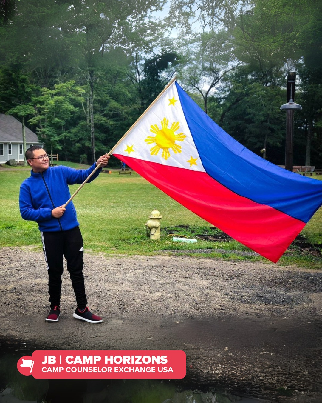 UTP - Here’s JB proudly waving the Philippine flag at Camp Horizons ...
