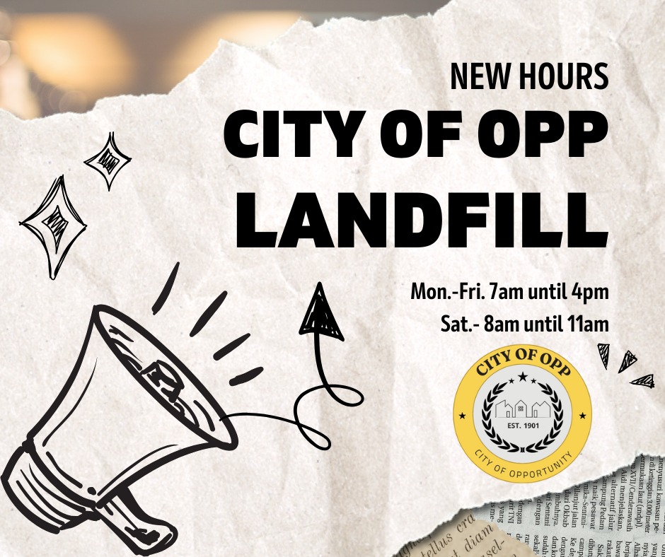 City of Opp - 🚨 New Hours Alert 🚨 The City of Opp... | Facebook