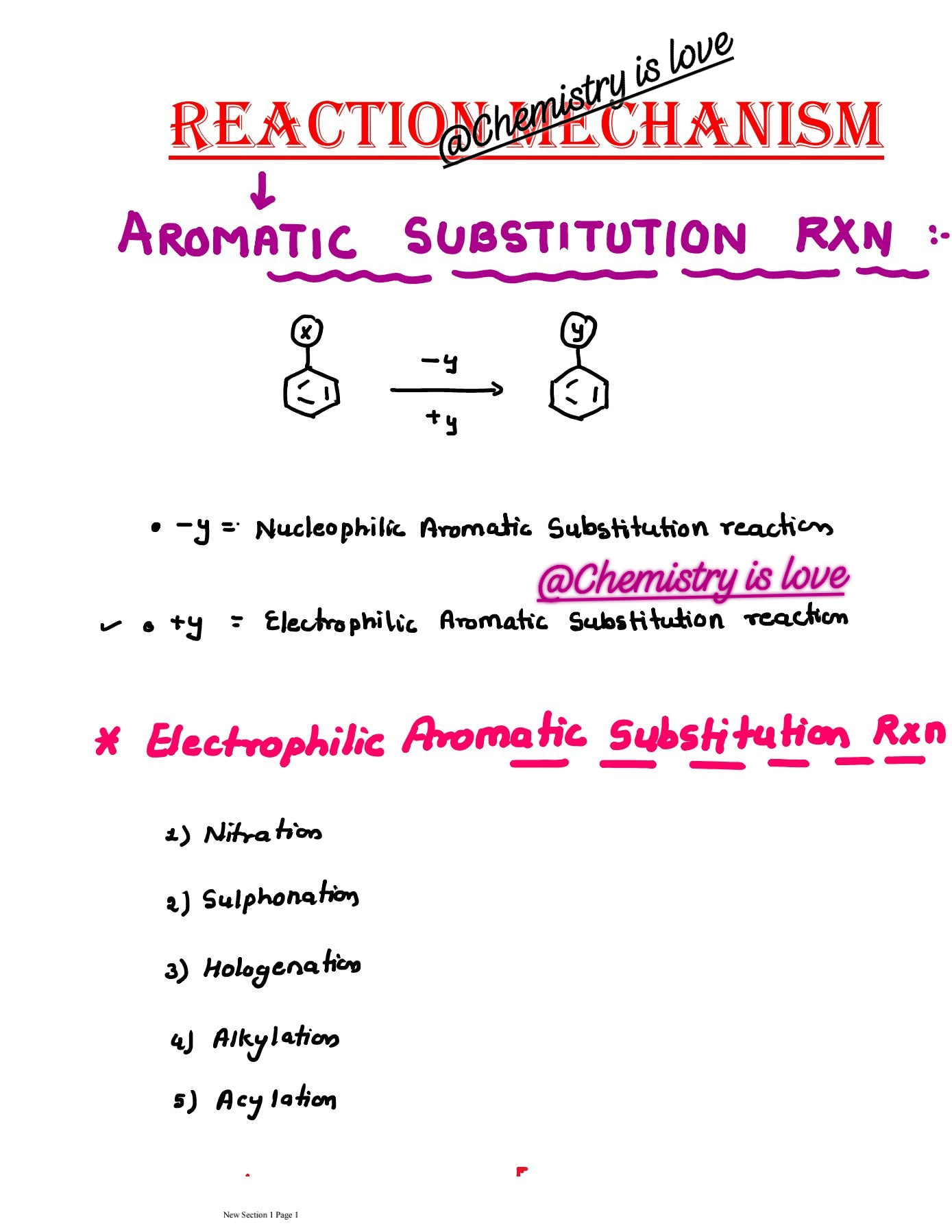 Aromatic Substitution reaction... - Chemistry is love | Facebook