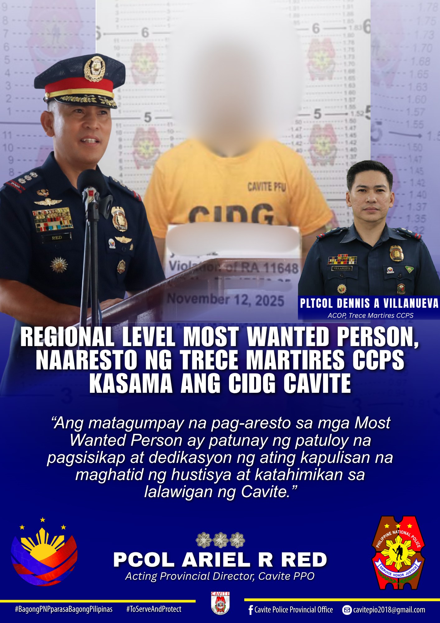 Cavite - PRESS RELEASE NO. 2025-727 November 12, 2025 (Wednesday ...