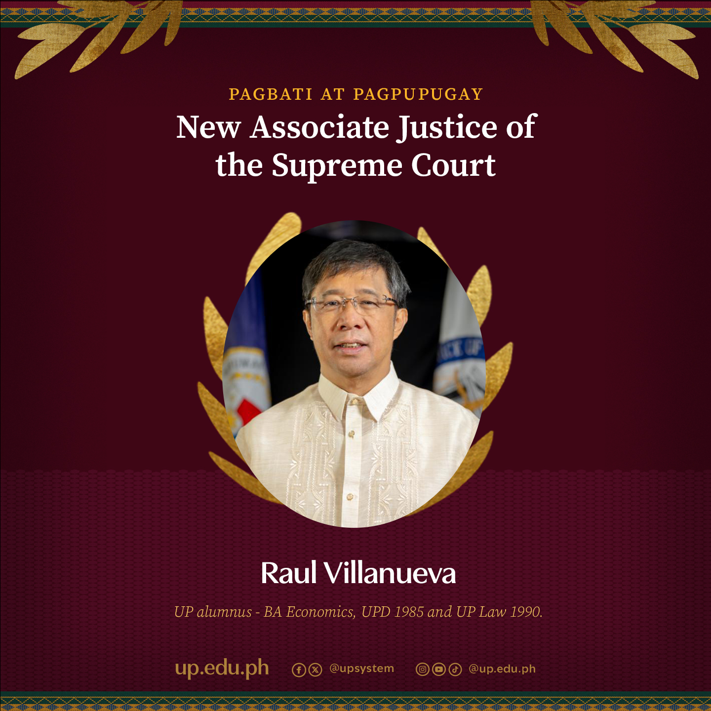 University - The University of the Philippines congratulates Atty. Raul ...