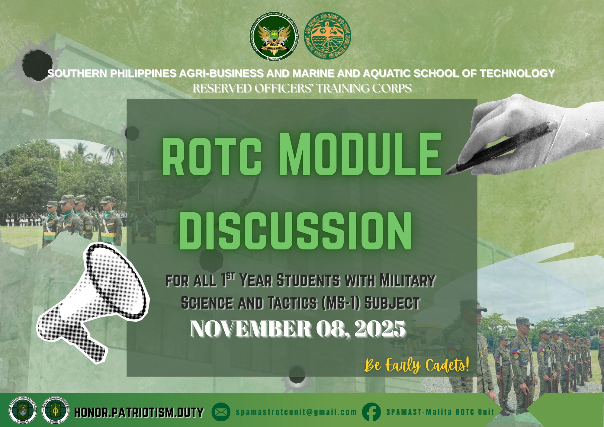 SPAMAST-Malita - ATTENTION‼️ WHAT: ROTC MODULE DISCUSSION WHEN: 25 ...