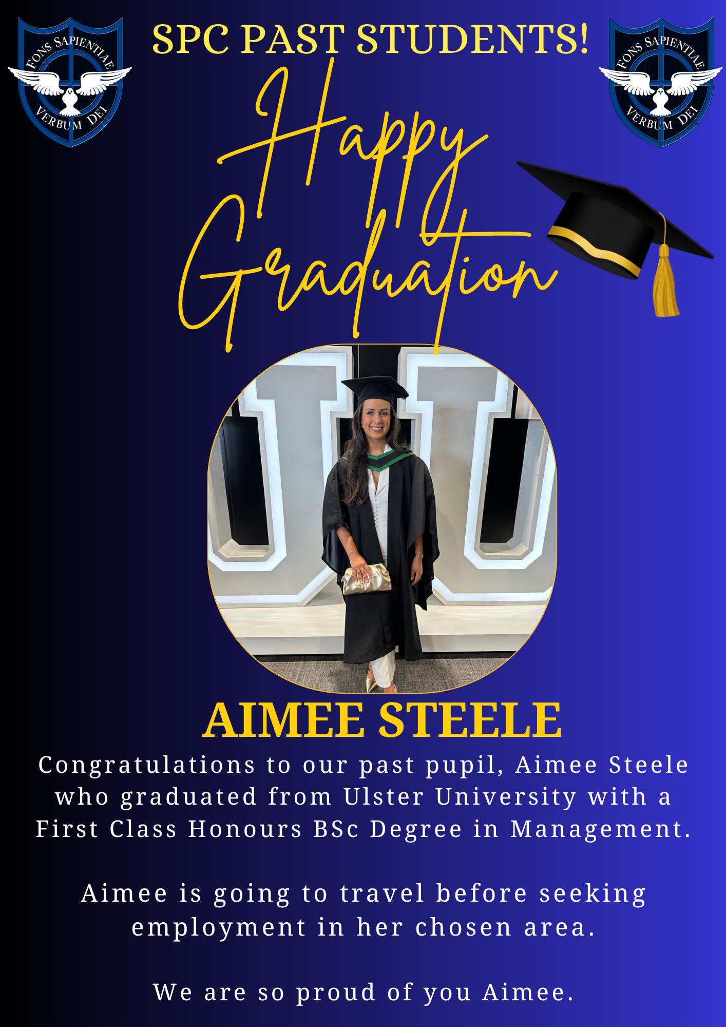 St - Congratulations to our past pupil, Aimee Steele who graduated from ...