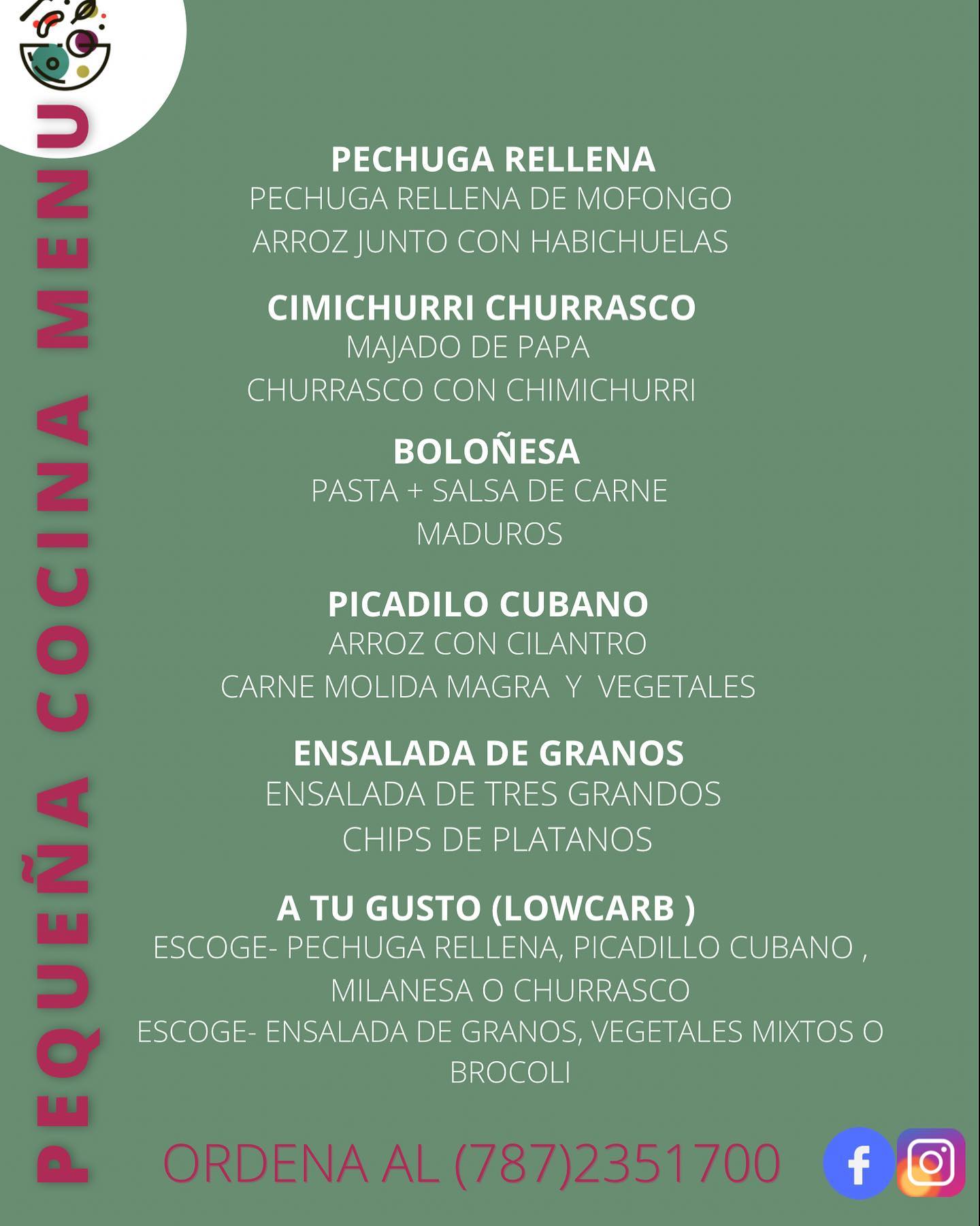 Pequeña Cocina - Porque ustedes lo pidieron. MENÚ CRIOLLO... | Facebook