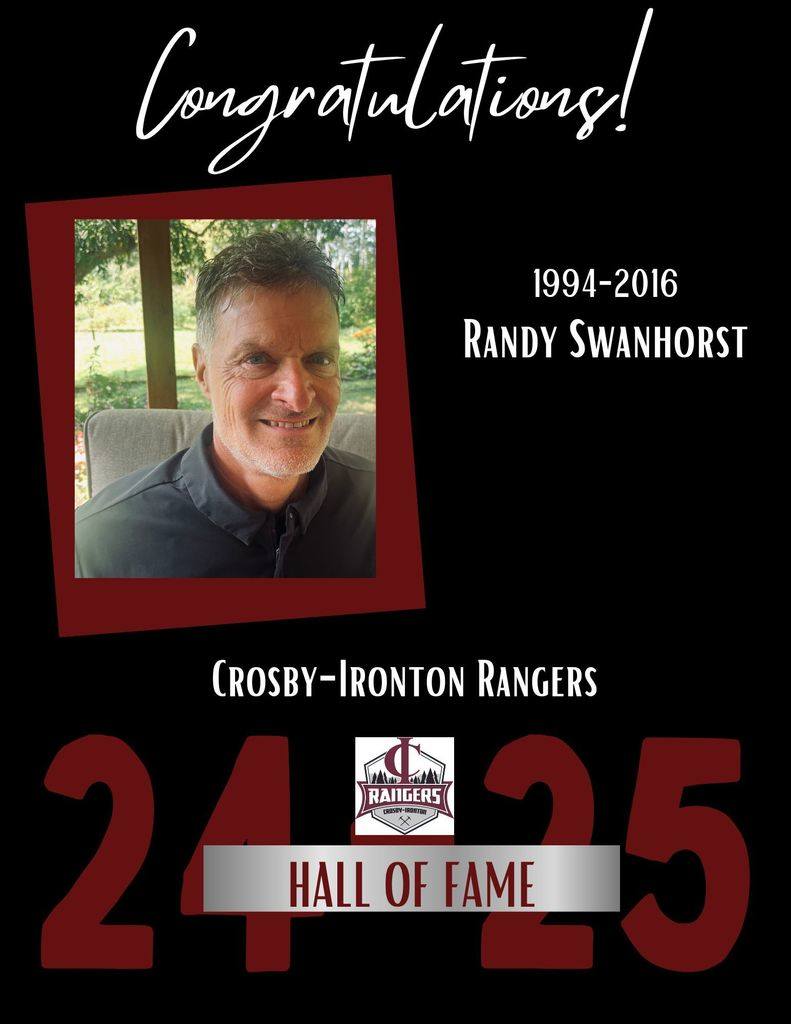 Crosby-Ironton - Congratulations, Randy Swanhorst, on being inducted ...