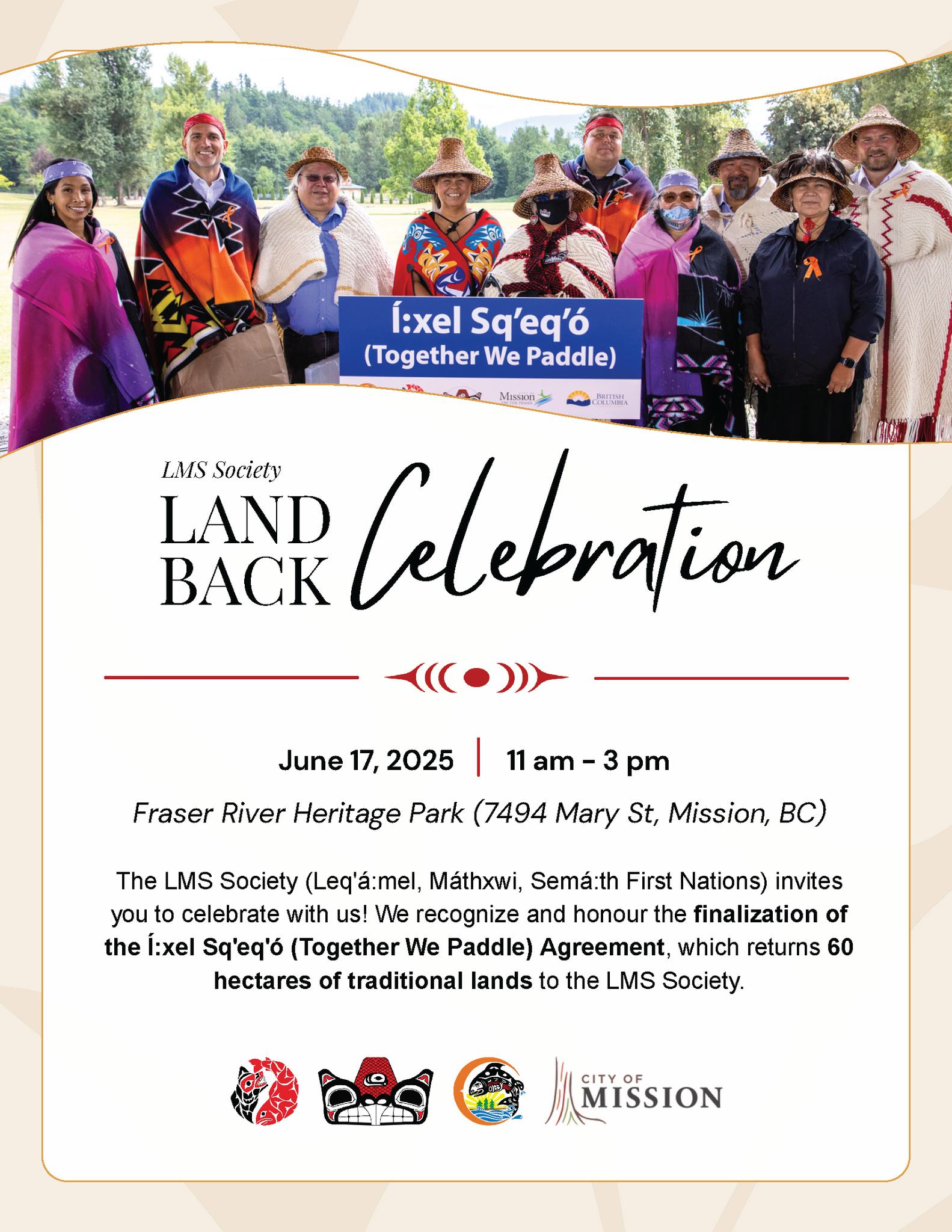 City - Reminder: A community celebration is being hosted by the Leq'á ...