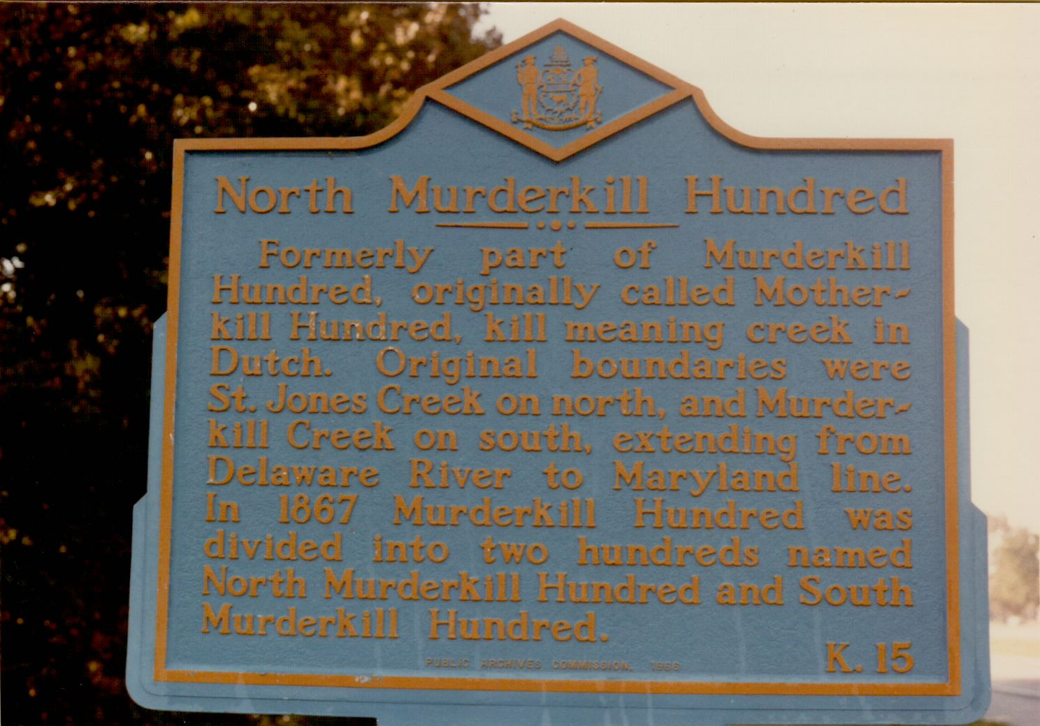 Delaware - Marker Monday: North Murderkill Hundred Felton, Kent County ...