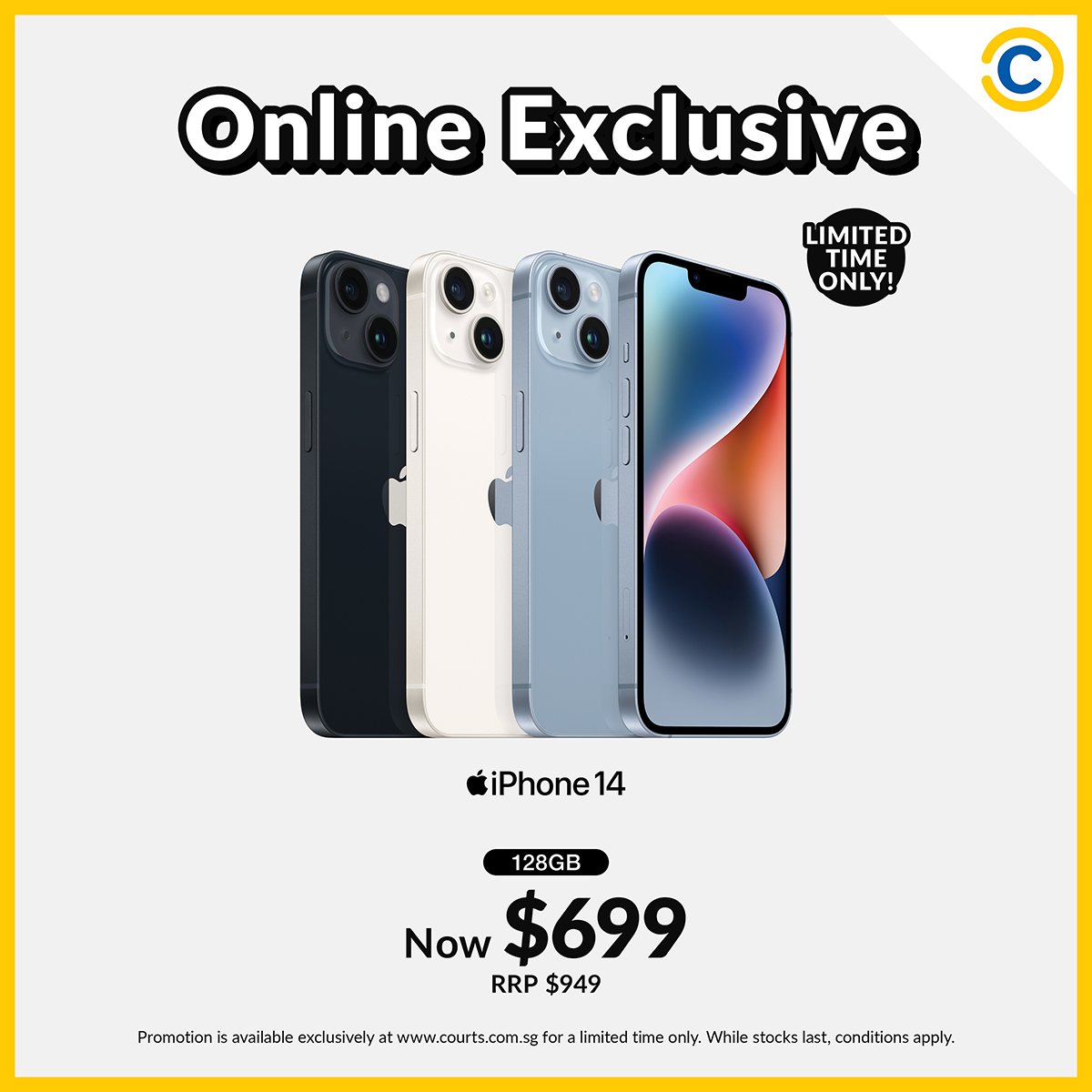 COURTS - Online Exclusive: iPhone 14 Only $699! Grab the 128GB 