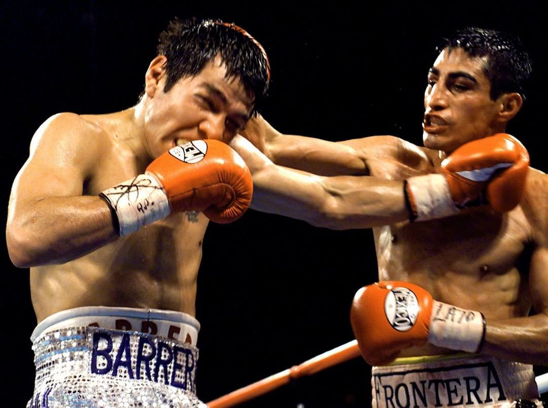 Barrera vs Morales 2002 ボクシング Tシャツ OnThisDay in 2002, Marco Antonio Barrera bested Erik Morales by UD