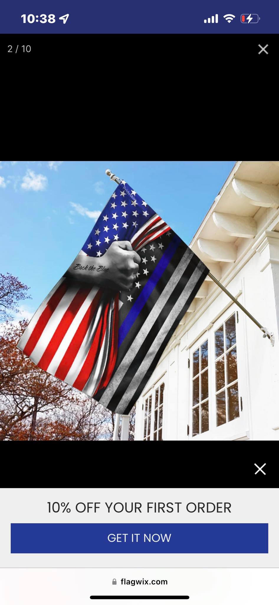 Waving American Flag Stripe Kit UV Laminated Large Pair 36 x 9 each