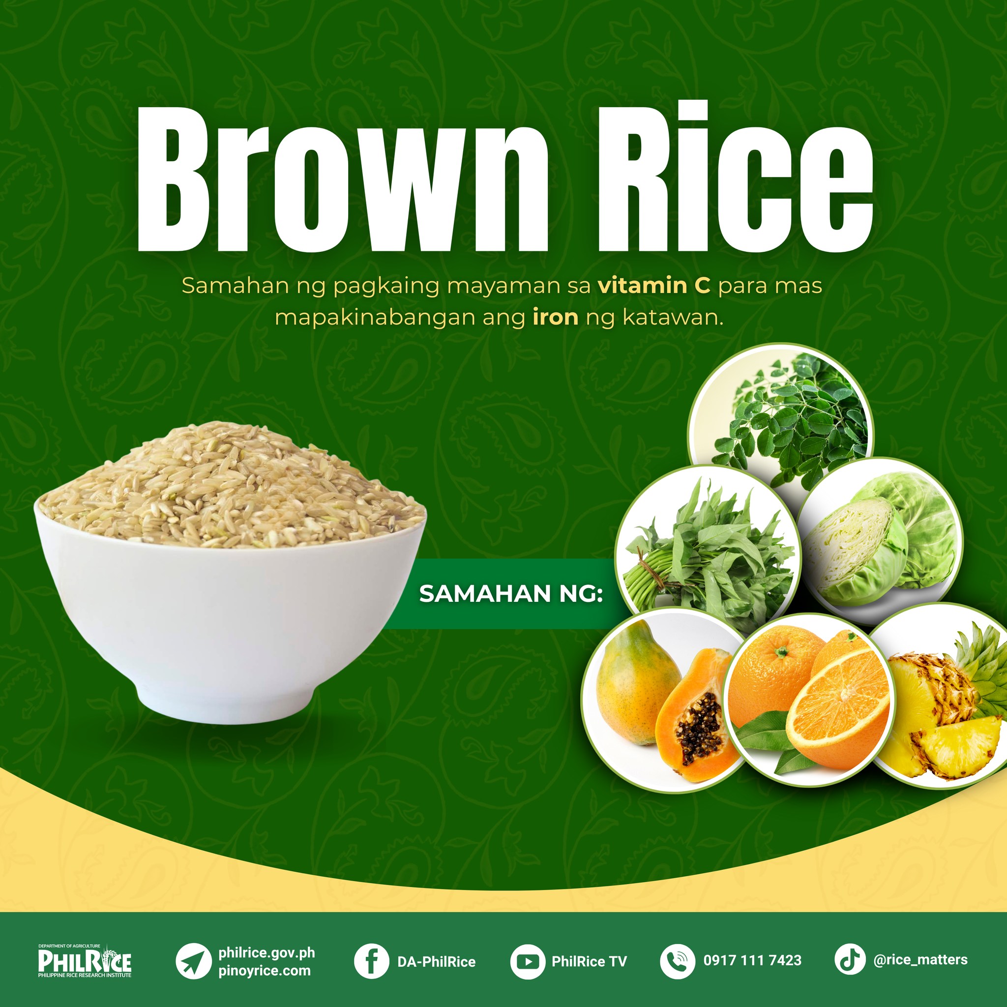 DA-PhilRice - MAY IRON din ang brown rice! 🍚🌾 Alam mo ba? Bukod sa ...