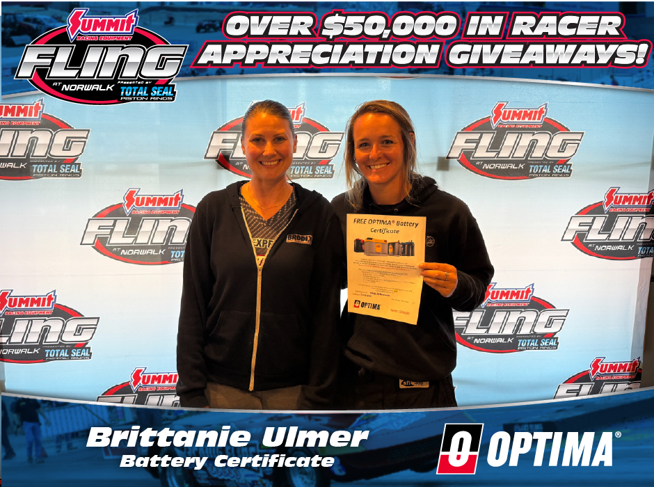 Spring - Brittanie Ulmer picked up a certificate for an OPTIMA Battery ...