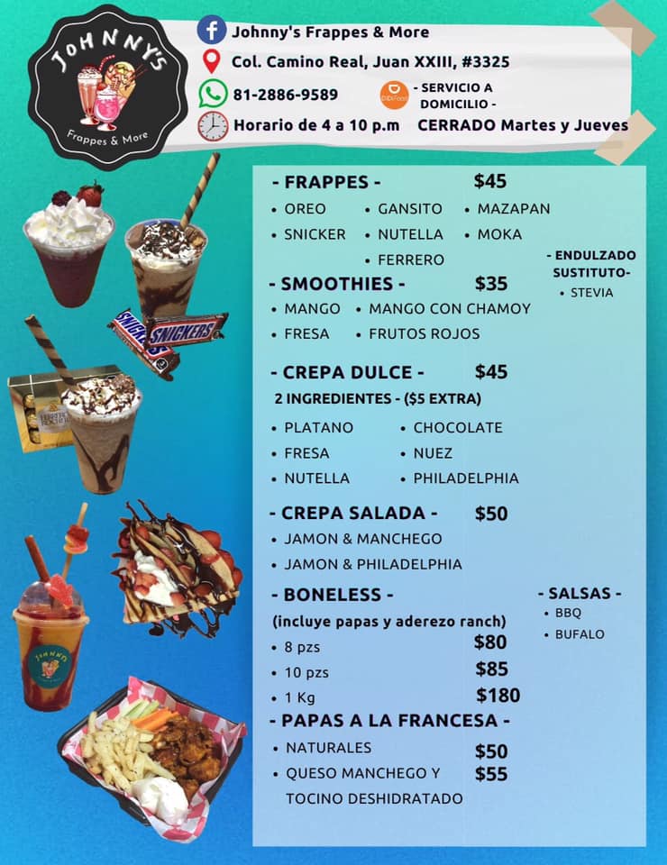 Johnny's Frappes & More - Checa nuestro menú y disfruta de nuestra ...