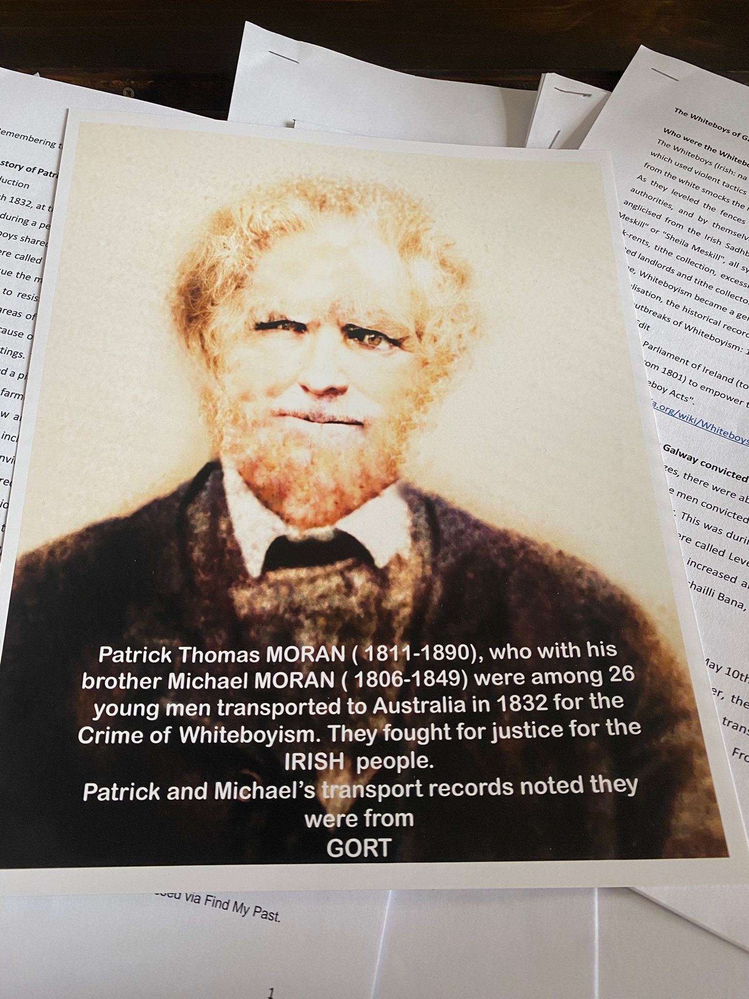 The Whiteboys of Galway - that travelled on the Eliza Ship 1832