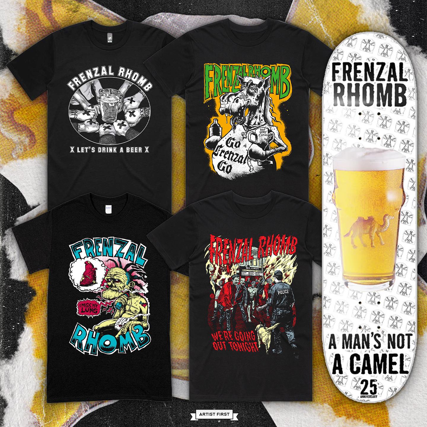 Frenzal Rhomb vinyl T-Shirt Skate Deck FRENZAL RHOMB - Coughing Up 