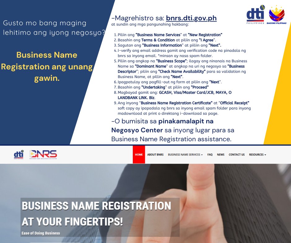 DTI - Gusto mo bang maging lehitimo ang iyong negosyo? Business Name ...