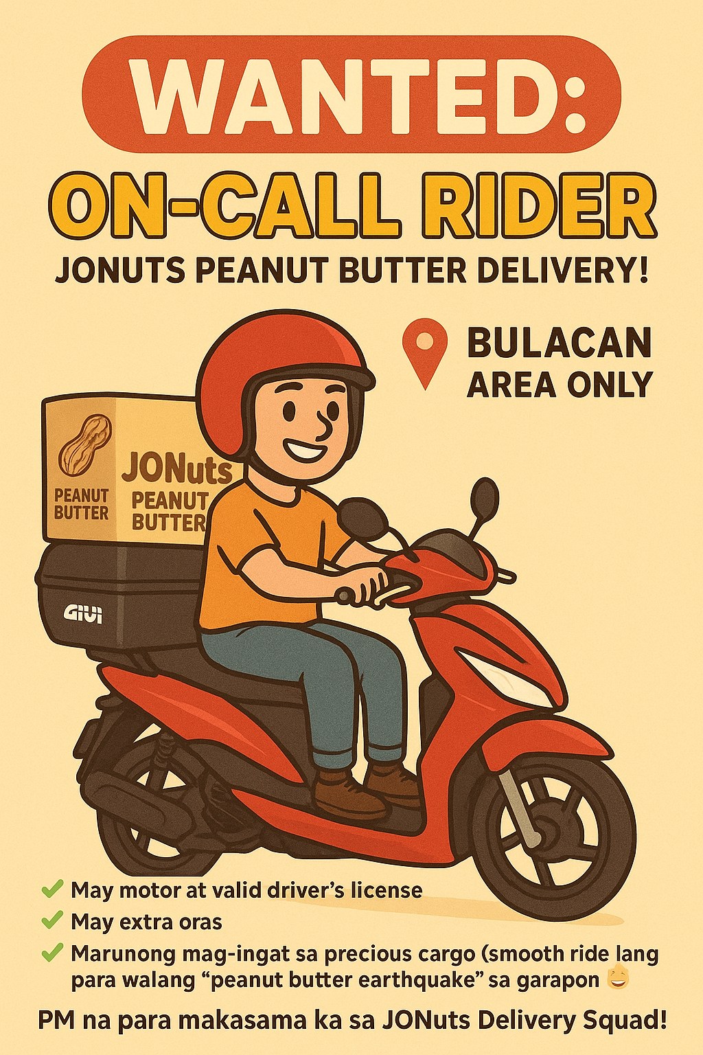 🚨 WANTED: ON-CALL RIDER – JONuts... - JONuts Online Store | Facebook