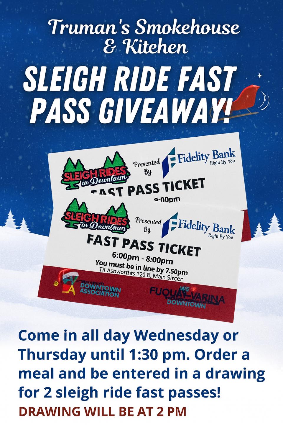 Truman's - 🎄 Sleigh Ride Fast Pass Giveaway! 🎄 Come visit us at Truman ...