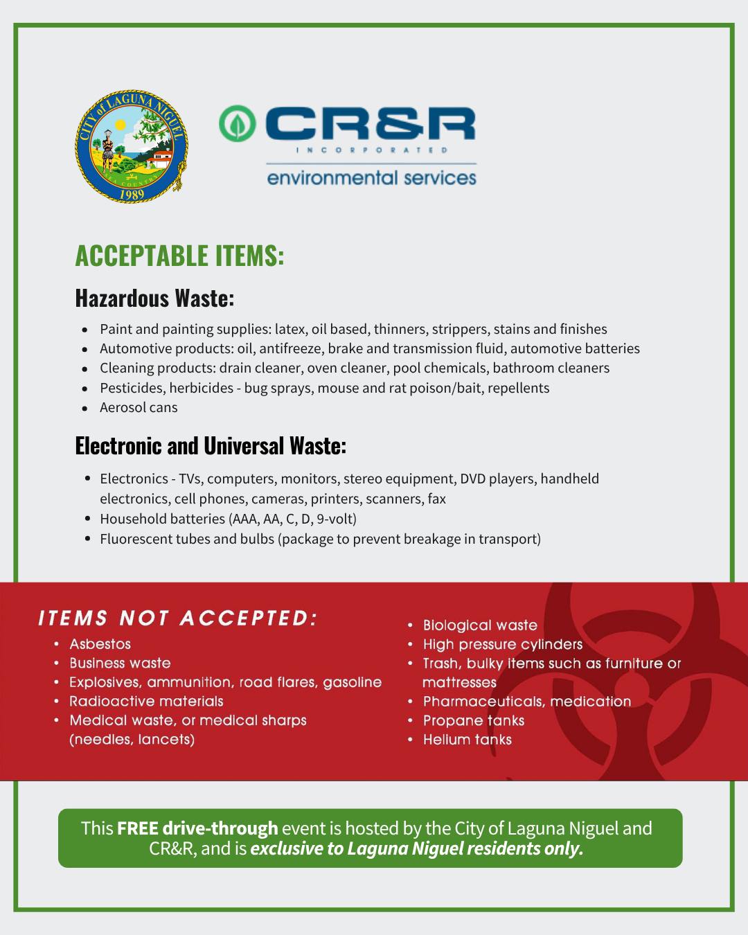 City - ♻️ Laguna Niguel residents are invited to safely dispose of ...
