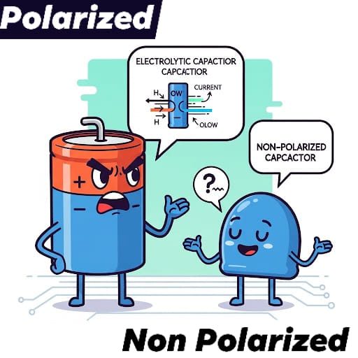 Amateur - The Capacitor Story . The cartoon shows a humorous clash ...