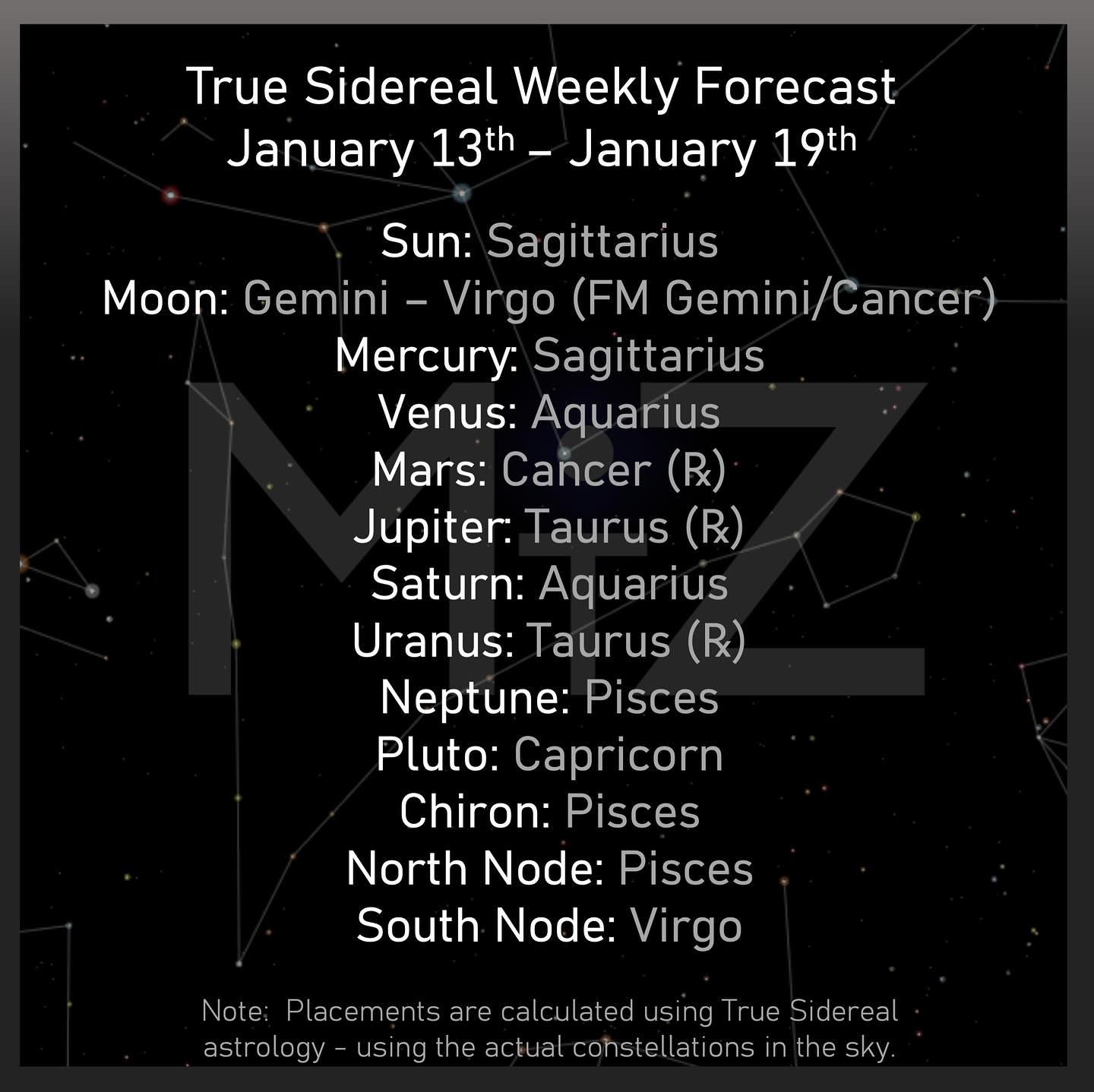 True Sidereal Weekly Forecast:... - Mastering the Zodiac | Facebook