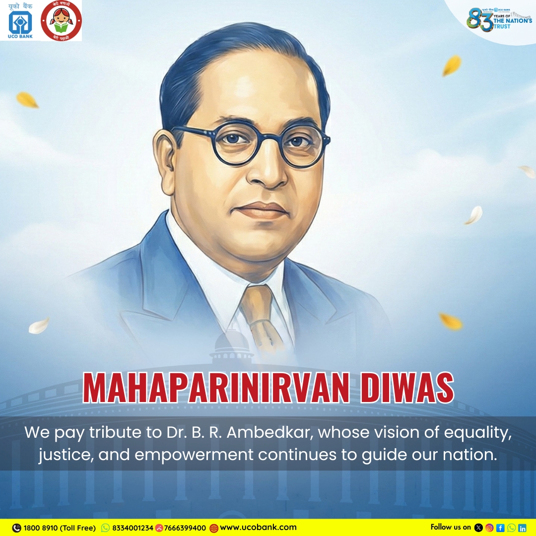 UCO - Honouring the legacy of Dr. B. R. Ambedkar on Mahaparinirvan ...
