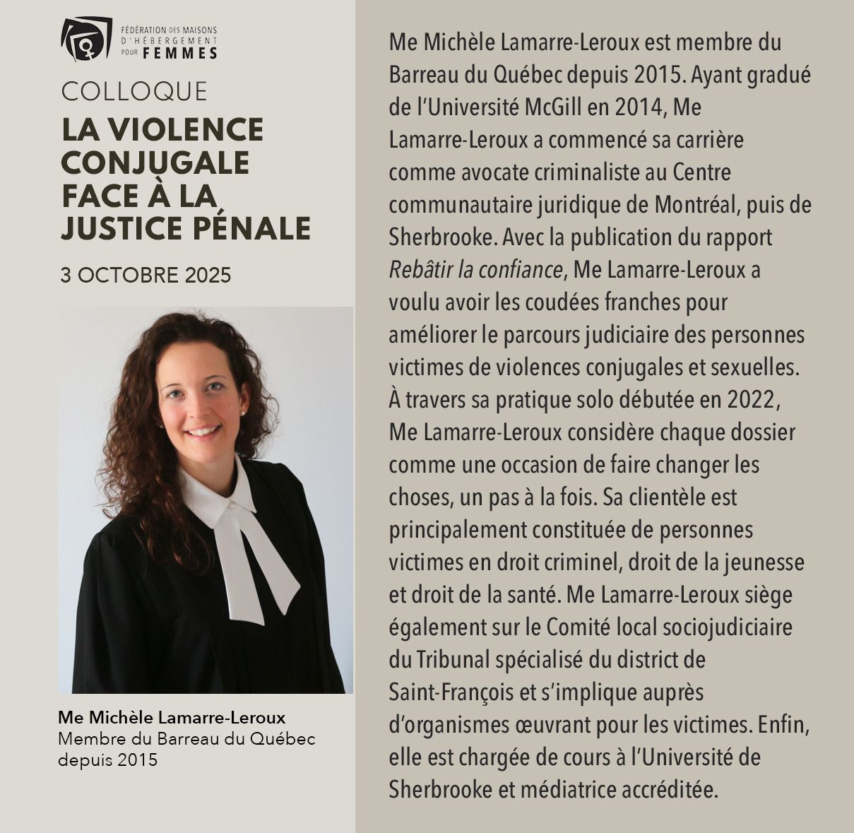 Fédération - 🎤 Portrait de panéliste | Colloque La violence conjugale ...