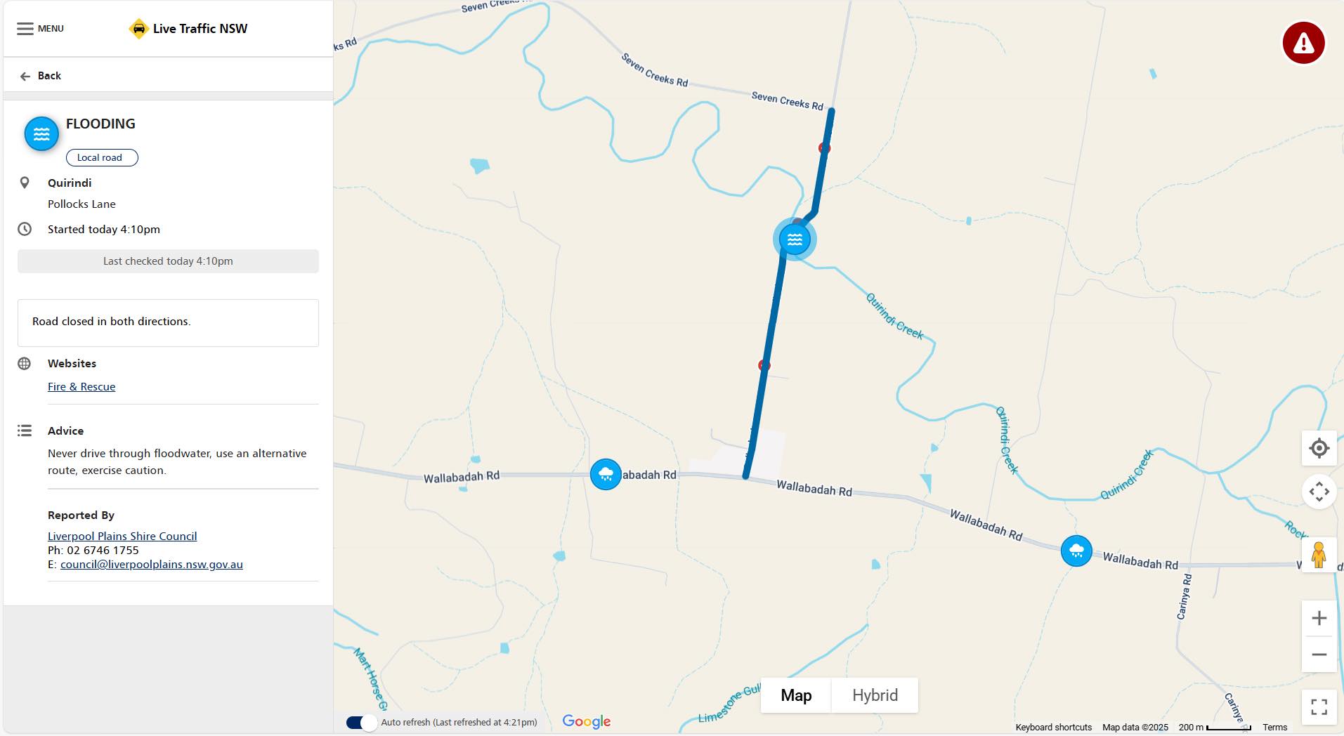 🌧️ ROAD UPDATE 🔴... - Liverpool Plains Shire Council | Facebook