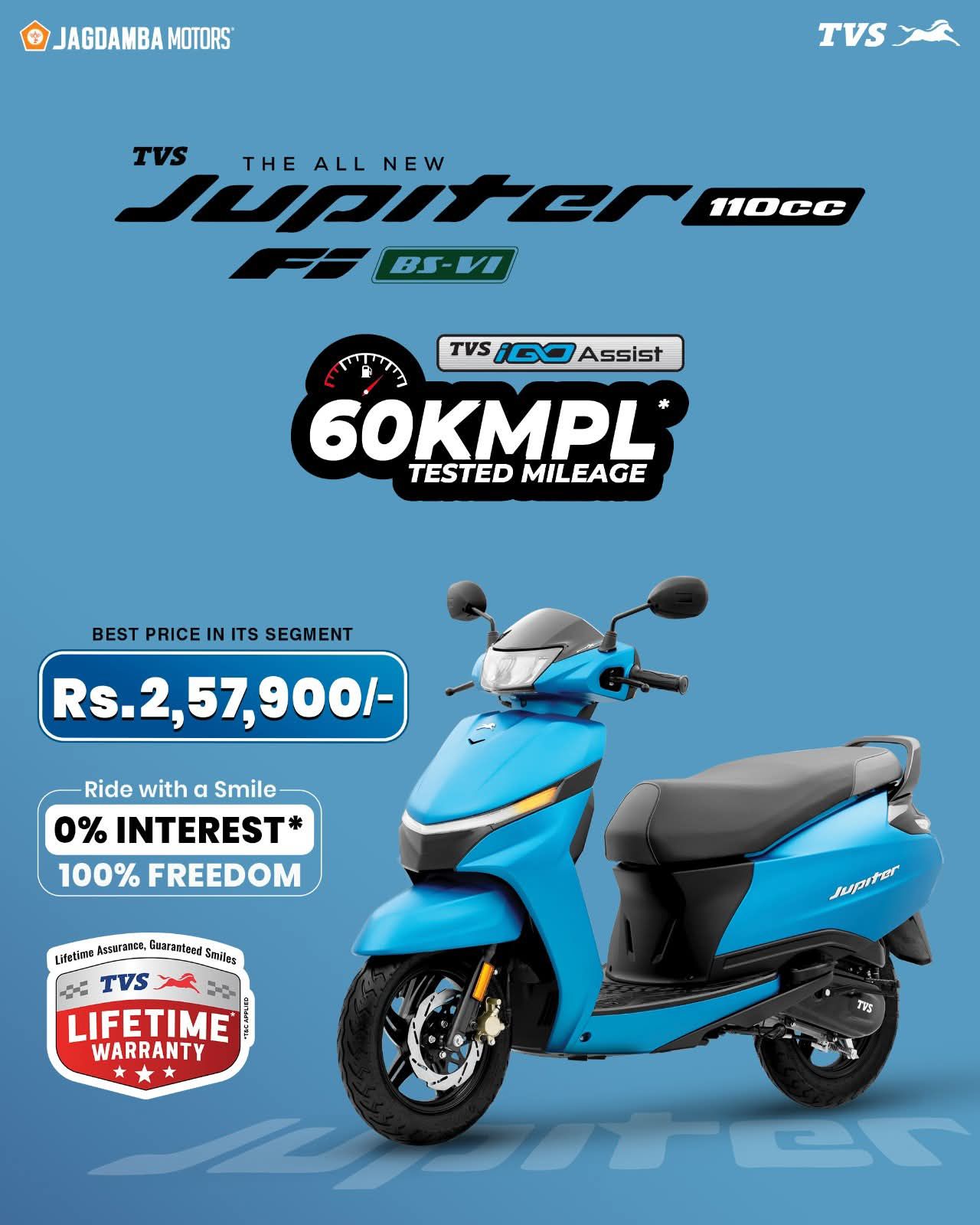 Meet the all-new TVS Jupiter FI BS6 110 CC — built for those who