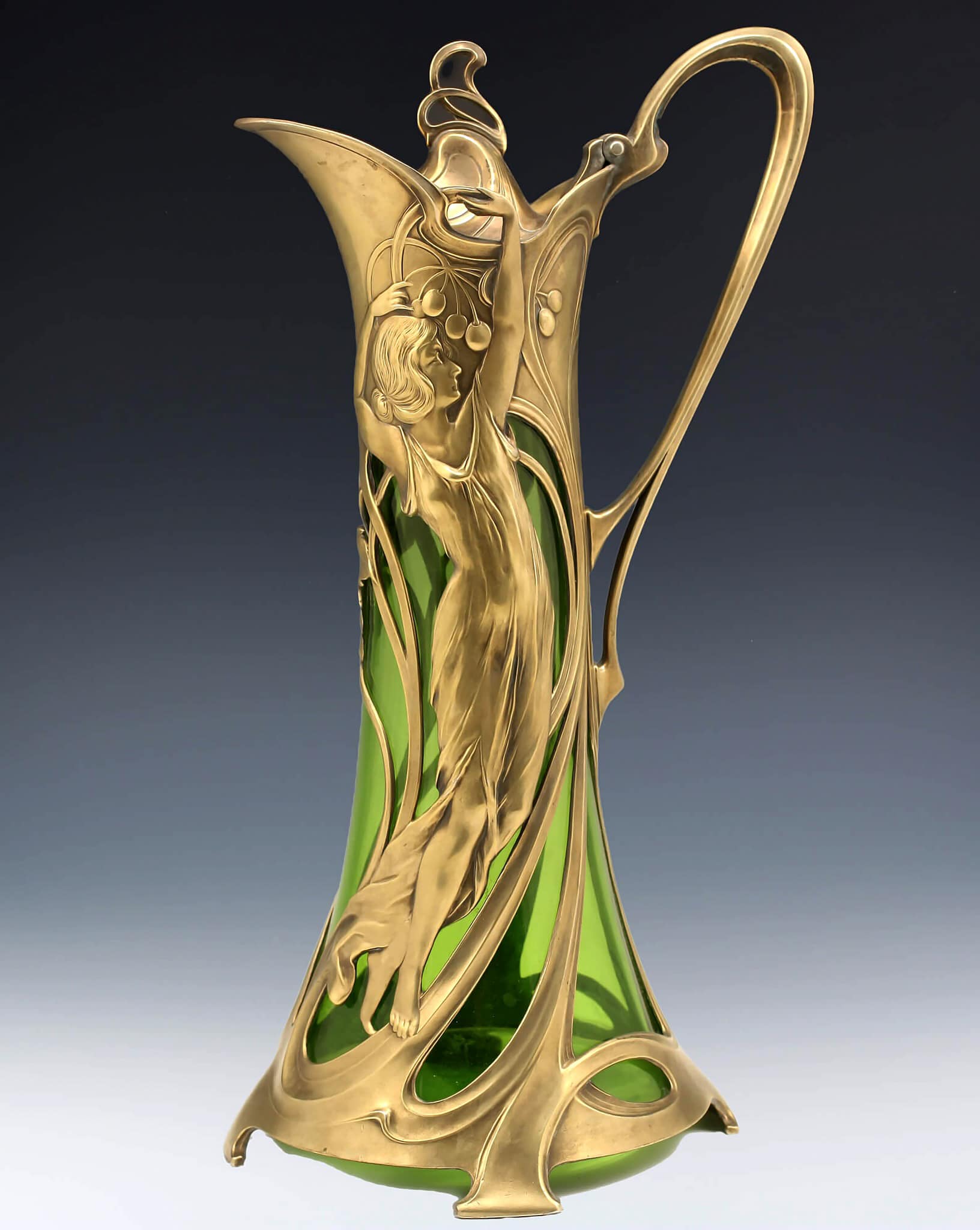 WMF Art Nouveau claret jug with maiden decoration