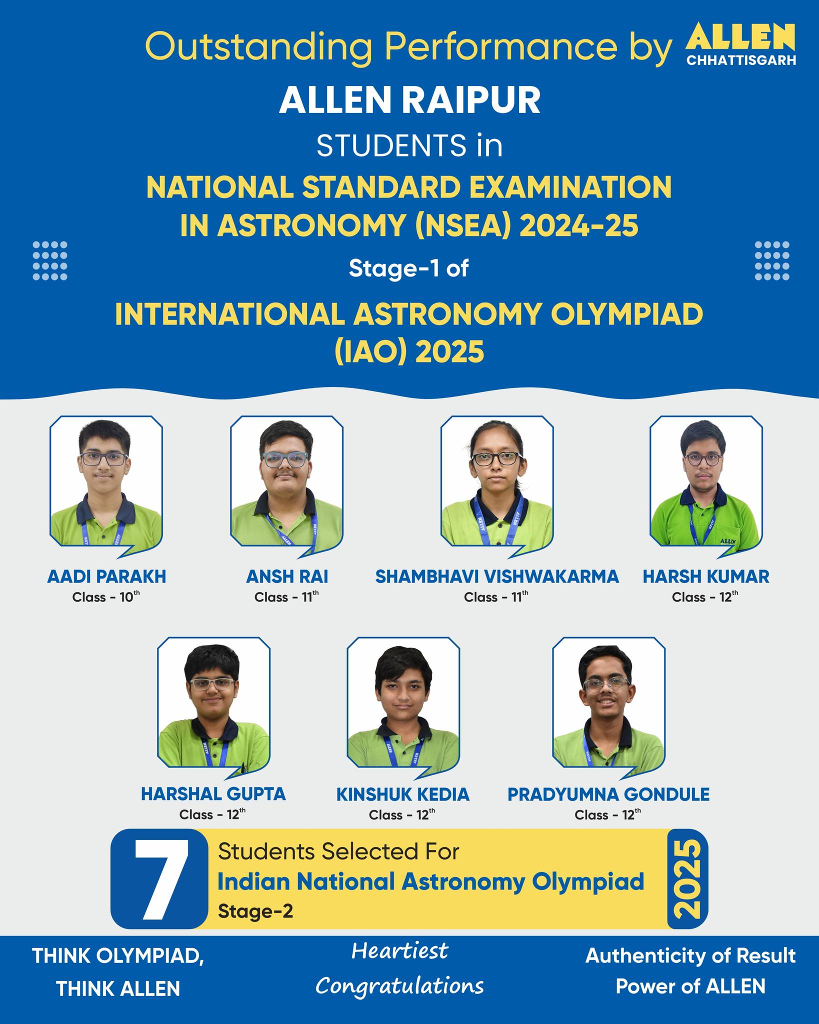ALLEN - 🥇 ALLEN Raipur is thrilled to announce outstanding results in ...