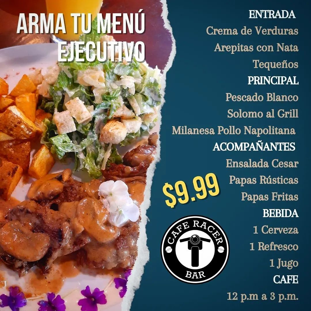 Activos ya con el menú ejecutivo de... - Café Racer Bar VE