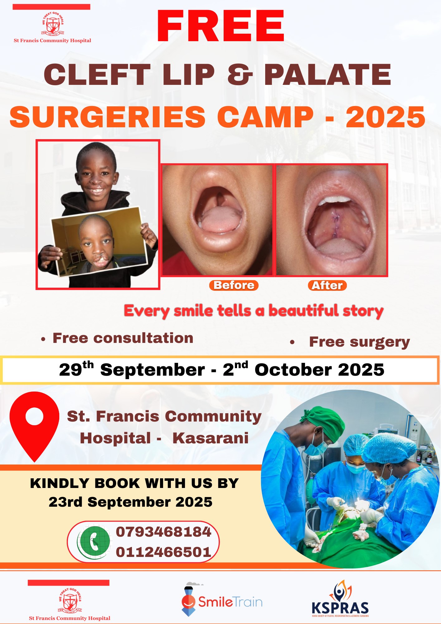 St. - Free Cleft Lip and Palate Surgeries Camp 2025! We're delighted to ...