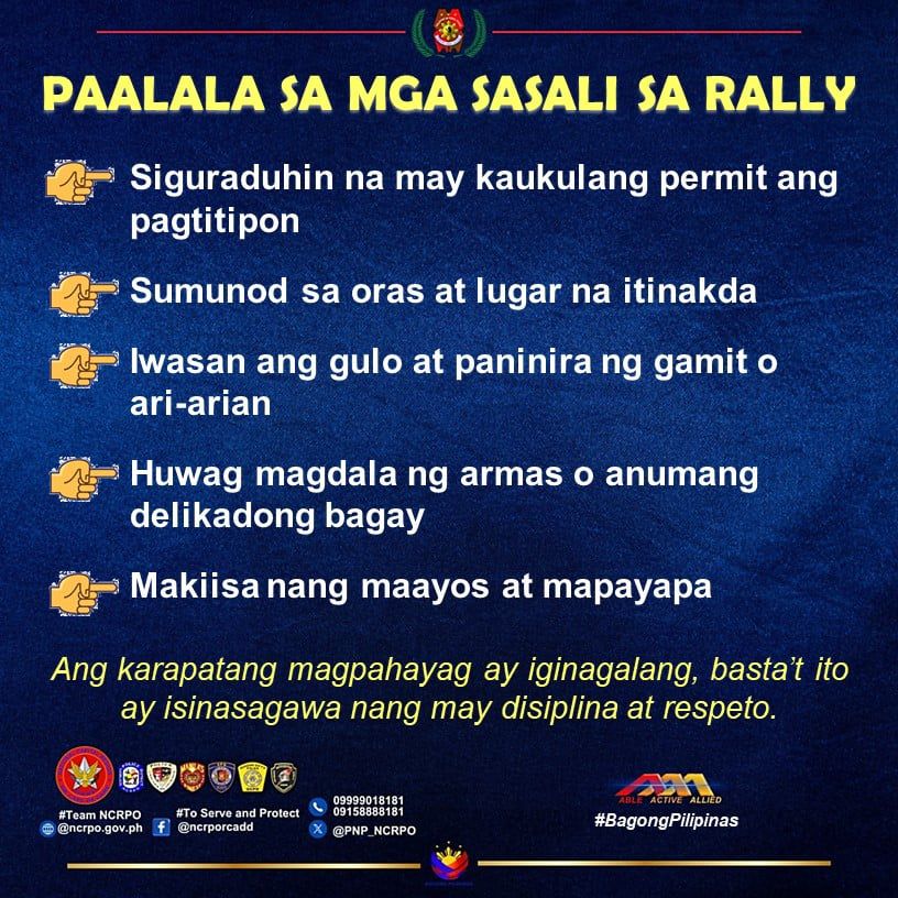 RCADD - Paalala sa mga sasali sa rally. Tandaan: Ang karapatang ...