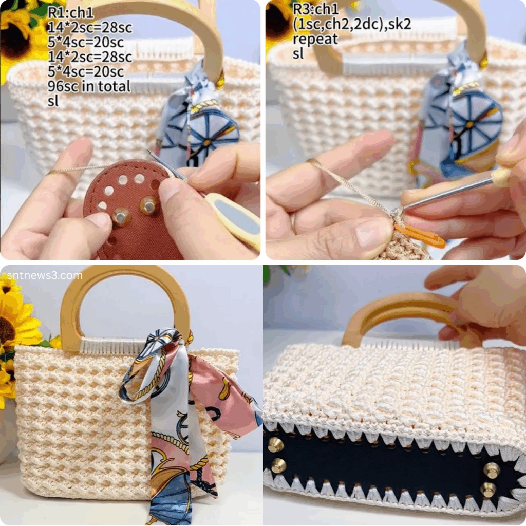 How to Crochet Bobble Stitch Bag