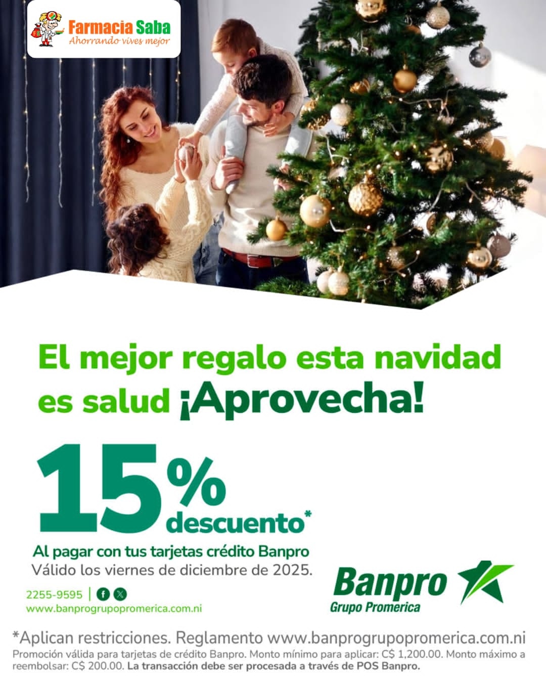 Farmacia - 📢Todos los Viernes de diciembre, 𝟏𝟓% 𝙙𝙚 𝙙𝙚𝙨𝙘𝙪𝙚𝙣𝙩𝙤 con tus ...