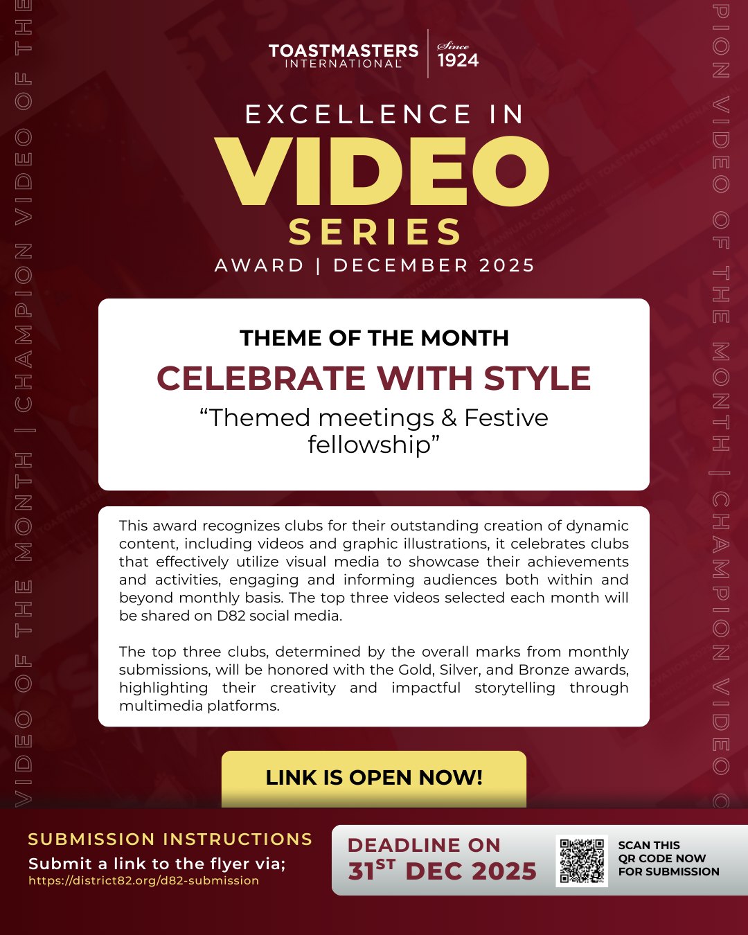 District - Monthly Video Series Award Submissions NOW OPEN! Hey ...