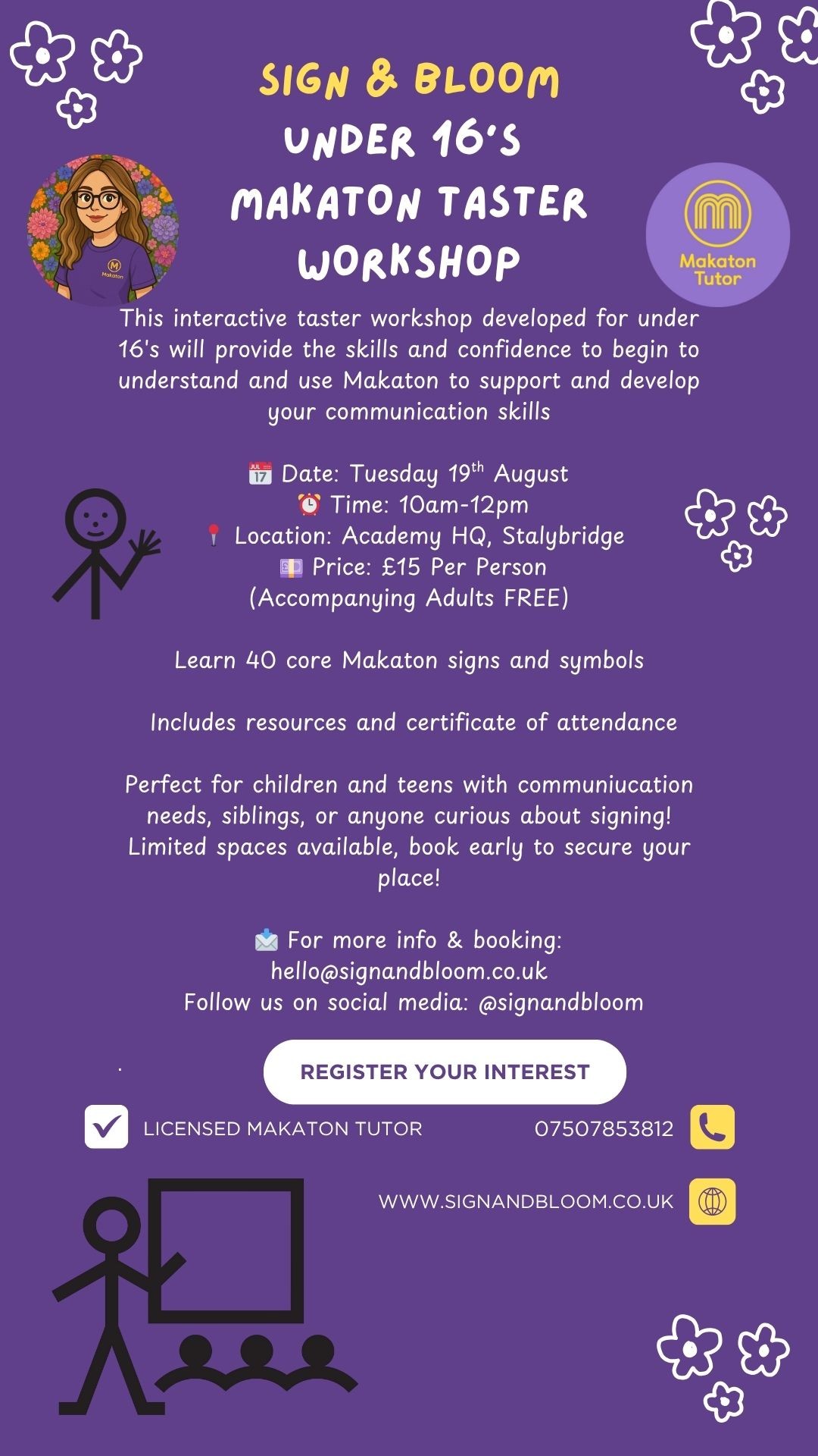Sign & Bloom - ⭐️ Under 16's MAKATON Workshop ⭐️ We’re... | Facebook