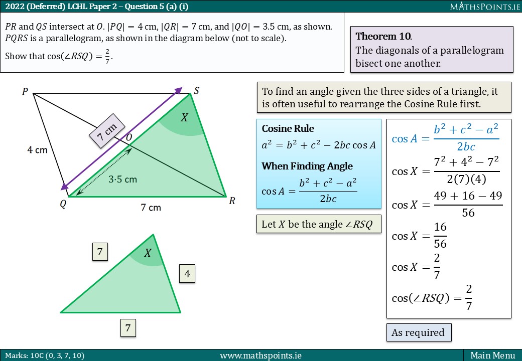 MathsPoints.ie - *** Theorem 10 *** An example where Theorem 10 can be ...
